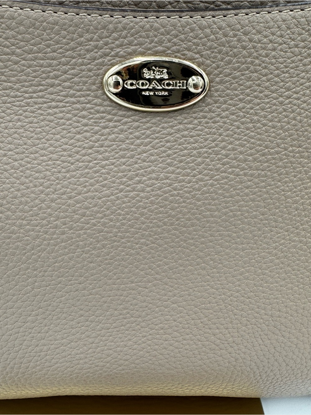 Coach Taupe Leather and Suede Clutch EUC - Picture 2 of 8